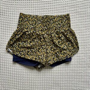 Gilly Hicks (Hollister) Active Lined Shorts Navy Blue Ditsy  Floral w/ Pocket: S